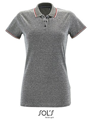  Women`s Heather Polo Heather-Black