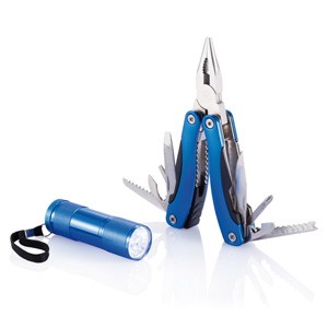 Multitool aus Edelstahl mit Aluminium überzogenem Griff
