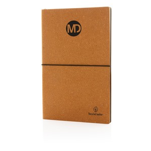 A5 Notizbuch aus recyceltem Leder braun