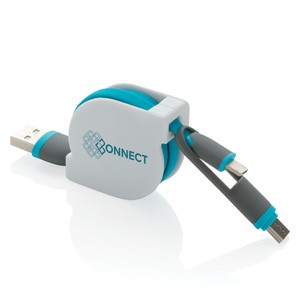 3-in-1 ausziehbares Kabel blau
