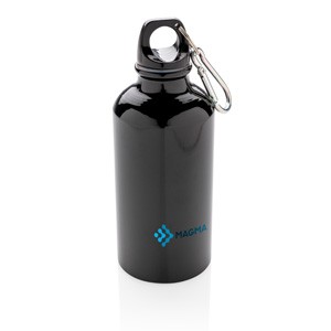 Sportflasche mit Karabiner schwarz