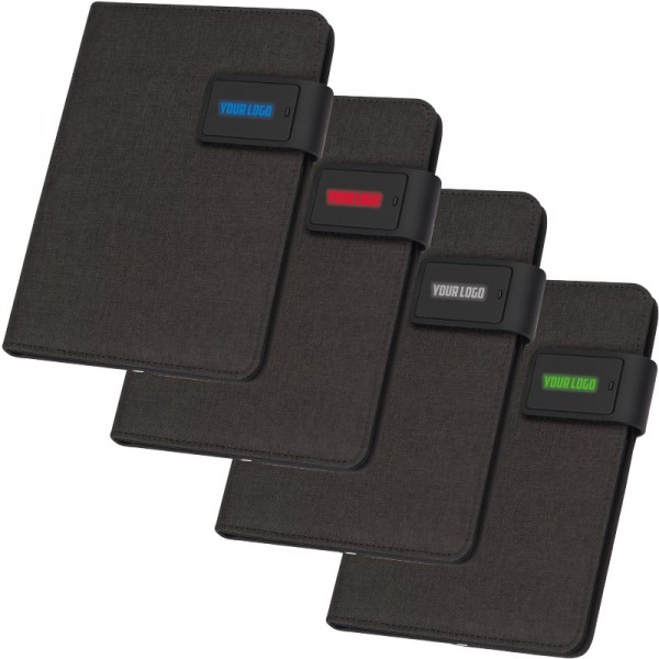 Notizbuch mit integrierter Powerbank