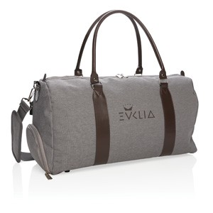 Wochenendtasche mit USB-Ausgang grau