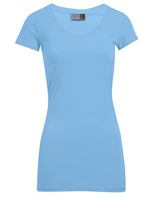Women`s Slim Fit V-Neck-T Long Alaskan-Blue
