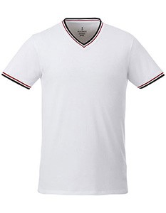 Piqué Männer T-Shirt White-Navy-Red