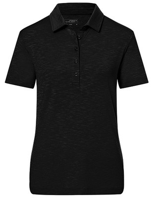 Ladies` Slub Polo Black