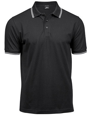 Stripe Stretch Polo Black_White