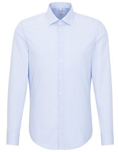 Herrenhemd  Longsleeve Check-Light-Blue-White