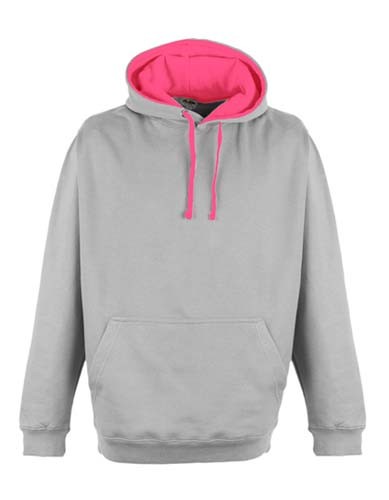 JH013 Superbright Hoodie_Heather-Grey_Electric-Pink