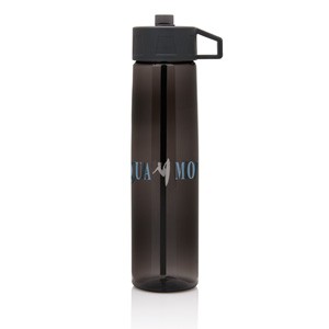 Tritan Trinkflasche mit Strohhalm schwarz