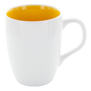 Tasse Frieda weiß-gelb