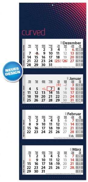 Ec-1510 Style-4 | flatbarer 4-Monats-Kalender | deutsch-mehrsprachig