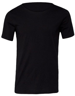 Men`s Jersey Raw Neck Tee Black