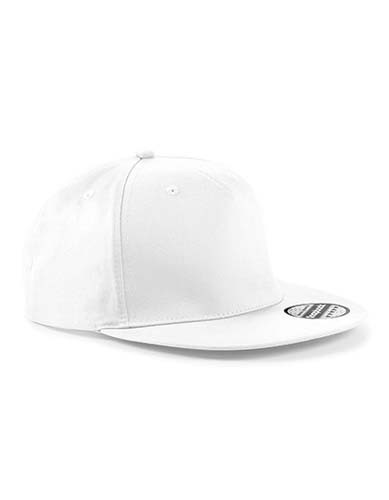 5 Panel Snapback Rapper Cap_White