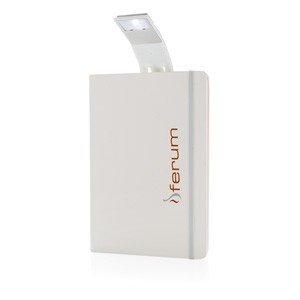 A5 Notizbuch & LED Lesezeichen weiß