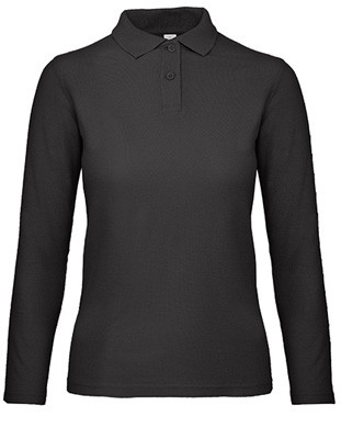 Long Sleeve Polo Women Black