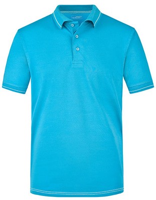 Men`s Elastic PoloAqua_White