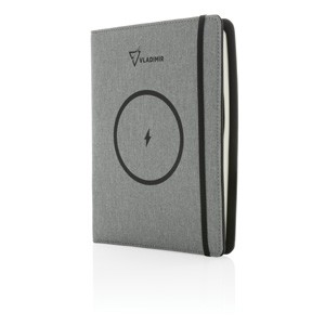 Air 5W Wireless Charging Notizbuch A5 grau