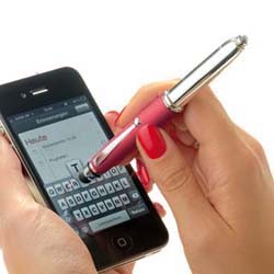 Kugelschreiber mit Touchfunktion und LED_rot