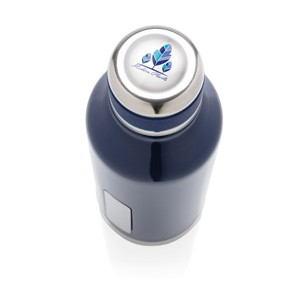  Vakuumflasche mit Logoplatte blau