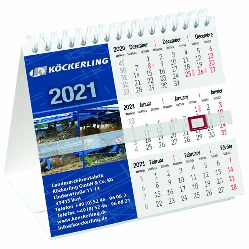 Tischkalender  Kartonaufsteller  140 x 130 mm