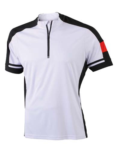 JN452 Men`s Bike-T Half Zip_White