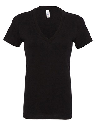 Deep V-Neck T-Shirt Black
