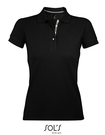 Damen Poloshirt Black_Grey