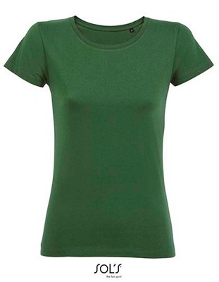 Women`s Sleeved T-Shirt Bottle-Green