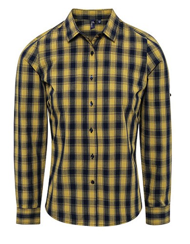 L-PW350 Ladies` Mulligan Check Cotton Long Sleeve Shirt