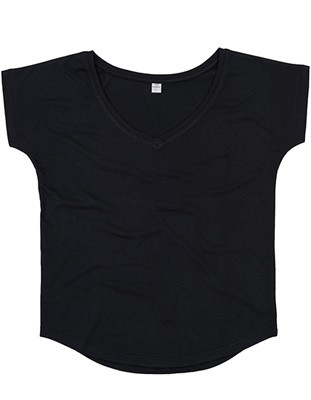 Women`s Loose Fit V Neck T Blac