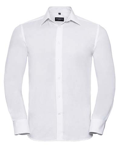 Men`s Long Sleeve Tailored Oxford Shirt_White