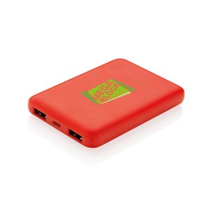 High Density 5.000 mAh Pocket Powerbank rot