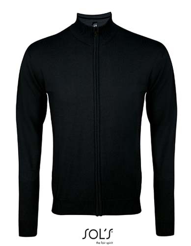 Zipped Knitted Cardigan Gordon Men_Black