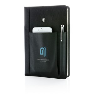 Notizbuch und Stift schwarz