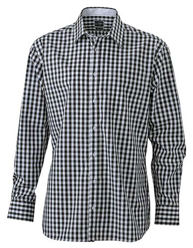 Men`s Checked Shirt_Black_White
