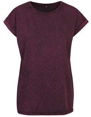 Ladies` Acid Washed Berry-Black
