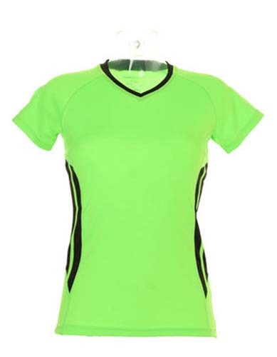 K940 Damen Sport Shirt-Kurzarm-V-Ausschnitt