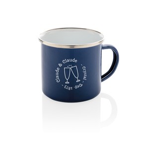 Vintage Emaille Becher blau