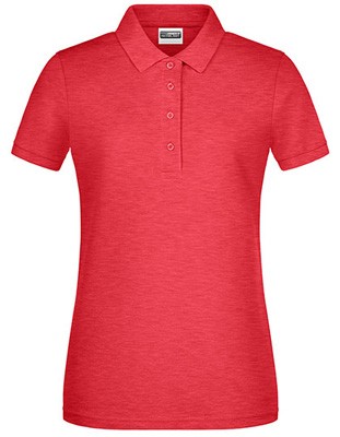 Ladies` Basic Polo Carmine-Red-Melange