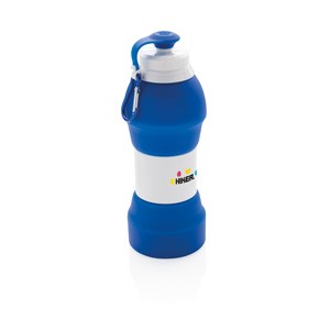 Faltbare Silikon-Sportflasche blau