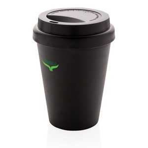Doppelwandiger Kaffeebecher 300ml schwarz