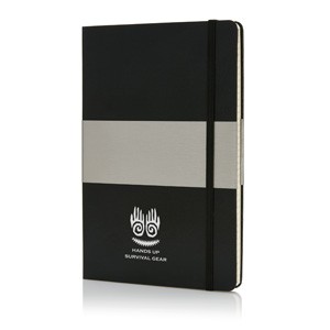 A5 Hardcover Notizbuch kariert, schwarz