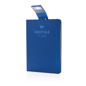 A5 Notizbuch & LED Lesezeichen blau