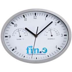 Wanduhr mit Hygro- und Thermomesser_weiss