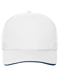 5 Panel Sandwich Cap Bio Cotton White_Navy