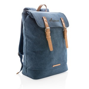 Canvas Laptop-Rucksack, blau