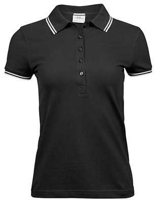 Womens Stretch Polo Black_White.