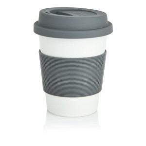 ECO PLA Kaffeebecher weiß/grau