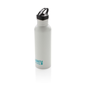 Deluxe Sportflasche aus Edelstahl weiß